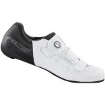 Chaussures de vélo Shimano blanches en fil filet légères Pointure 42 pour homme en promo 