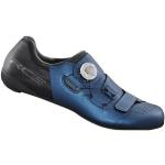 Chaussures de vélo Shimano bleues en fil filet légères Pointure 42 pour homme en promo 