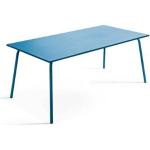 Tables de jardin bleues en métal inoxydables 8 places 