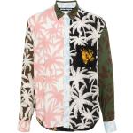 Chemises Palm Angels roses en viscose à motif palmier imprimées à manches longues Taille 3 XL classiques pour homme 