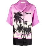 Chemises Palm Angels violettes à motif palmier à manches courtes Taille XXL pour femme en promo 
