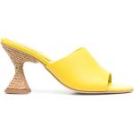 Sandales à talons Paloma Barcelo jaunes en cuir de veau à bouts ouverts Pointure 40 pour femme en promo 