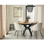 Tables de salle à manger design marron en chêne extensibles diamètre 130 cm contemporaines 