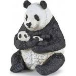 Panda Assis Et Son Bébé - Papo - 50196 Gris
