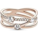 Bagues 3 anneaux Pandora dorées en métal 14 carats classiques pour femme en promo 