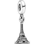 Charms en argent Pandora argentés en argent à perles Tour Eiffel look fashion pour femme 