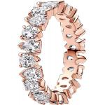 Pandora Bijouterie, 14k Rose gold-plated ring withcubic zirconia en gold - Baguepour dames
