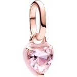 Pandora Bijouterie, Heart 14k rose gold-plated mini dangle with orchid en pink - Pendentifs & Charmspour dames