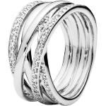 Pandora Bijouterie, Sparkling & Polished Lines Ring en silver - Baguepour dames