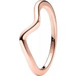 Pandora Bijouterie, Wave 14k rose gold-plated ring en gold - Baguepour dames