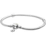 Bracelets à mailles Pandora argentés en métal à motif serpents look fashion pour femme 
