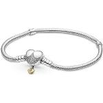 Bracelets coeur Pandora Moments argentés en argent à motif serpents Disney look fashion pour femme 