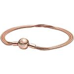 Bracelets Pandora roses en métal à motif serpents en or rose 14 carats fait main classiques pour femme 