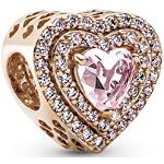Charms Pandora Timeless rose pastel en cristal à perles en or rose 14 carats look fashion pour femme 