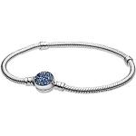 Bracelets coeur Pandora argentés en cristal à motif serpents look fashion pour femme en promo 
