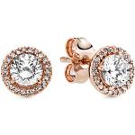 Boucles d'oreilles Pandora roses en or rose en or rose 14 carats classiques pour femme en promo 
