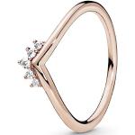 Bagues triangle Pandora roses en or 18 carats look fashion pour femme 