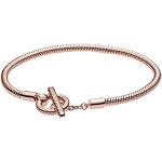 Bracelets Pandora roses en métal à motif serpents en or rose 14 carats look fashion pour femme 