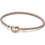 Bracelets breloques Pandora roses en or rose à clous fait main look fashion pour femme 