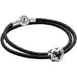 Bracelets coeur Pandora noirs en argent look fashion pour femme 