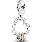 Pendentifs coeur Pandora Rose argentés en argent à perles look fashion pour femme en promo 