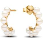 Boucles d'oreilles Pandora Timeless blanches en argent à perles à motif papillons en argent pour femme 