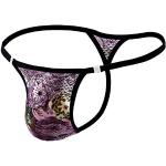 Panegy 1 Pcs Slip Ficelle Homme String Tanga Sexy Culotte Taille Basse Violet M pour 68-74 cm