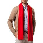 Panegy - Echarpe Homme Hiver en Cachemire d'imitation Longue Chaude Uni Foulard Châle Epaisse à Franges Cadeau 180 30cm - Rouge
