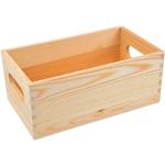 Alsino Paniers et petites boîtes de rangement en bois naturel avec poignées - organisation de cuisine, de la maison, du bureau et de loisirs : 24 x 14 x 10 cm