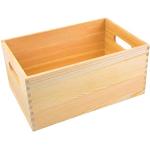 Alsino Paniers et petites boîtes de rangement en bois naturel avec poignées - organisation de cuisine, de la maison, du bureau et de loisirs : 30 x 20 x 14 cm