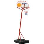 HOMCOM Panier de basket-ball sur pied avec poteau base lestage panneau +  ballon + pompe hauteur réglable 1,26 – 1,58 m pas cher 