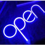 Lettres décoratives bleues en plastique lumineuses 