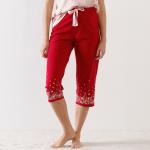 Pyjashorts rouges à fleurs en coton avec noeuds Tailles uniques pour femme en promo 