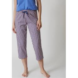 Pantacourt Pyjama Coton Imprimé Rayures - Blancheporte