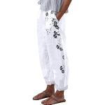 Pantalons taille haute blancs en velours respirants Taille XL plus size look fashion pour femme 