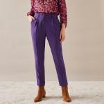 Pantalons fluides violets en polyester Taille XL pour femme en promo 