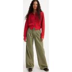 Pantalons taille haute Levi's verts en lyocell éco-responsable Taille L pour femme 
