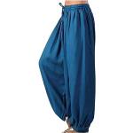 Pantalons de pyjama bleues foncé stretch Taille XL look fashion pour femme 