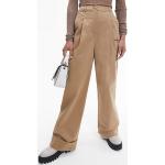 Pantalons taille haute de créateur Calvin Klein marron en lyocell éco-responsable Taille XS pour femme en promo 