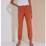 Pantalons en lin orange en coton Taille L pour femme 
