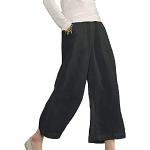 Pantalons en lin noirs Taille XL plus size look Hip Hop pour femme 