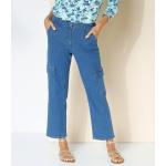 Jeans droits bleus en coton délavés stretch Taille M pour femme en promo 