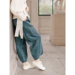 Pantalons taille haute bleu canard oeko-tex bio éco-responsable Taille L pour femme 