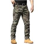 Pantalons cargo kaki camouflage en toile à motif Afrique Taille L plus size look fashion pour homme 