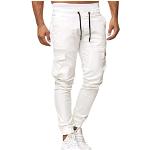 Pantalons de randonnée blancs imprimé africain en velours à motif Afrique Taille 3 XL look casual pour homme 