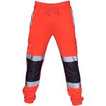 Pantalons de randonnée orange à carreaux en velours imperméables stretch Taille 4 XL plus size look fashion pour homme en promo 