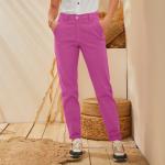 Pantalons chino roses en coton stretch Taille M pour femme en promo 
