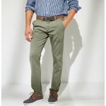 Pantalons chino kaki en coton avec ceinture stretch Taille 3 XL look casual pour homme en promo 
