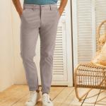 Pantalons chino beiges en coton à motif ville stretch Tailles uniques pour homme en promo 