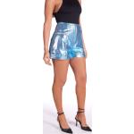 Shorts en cuir D'arienzo bleues claires en cuir d'agneau Taille S pour femme en promo 